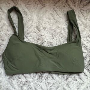 NWT aerie Wide Strap Scoop Bikini Top XS Green